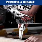 WORKPRO 5-Piece Locking Pliers Set, Pliers Tool Set, Vice Grips with Chrome-vanium Steel, 5/7/10 inch Curved Jaw Pliers, 6.5/9 inch Long Nose Pliers