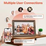 Frameo 10.1" Digital Picture Frame with 32GB Memory Wood WiFi Electronic Photo Frame 1280 x 800 IPS Touch Screen Auto-Rotate Slideshow Wall Mountable Share Photos/Video Remotely Anywhere
