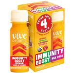 Vive Organic Immunity Boost Shots -Variety 4 Pack (2oz, 4 Count)