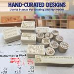 Teacher Stamps for Classroom Gring – Gring Stamp Set with Ink Ps – Fun, Clear, Durable Feedback Stamps for Teachers – School Supplies for Elementary & ESL – 16 Piece Set