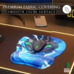 MROCO Ergonomic Mouse P with Gel Wrist Rest, Comfortable Mousep with Smooth Wrist Support Surface and Non-Slip PU Base for Pain Relief, Computer, Laptop, Office & Home, 9.4 x 8.1 in, Blue Waves