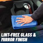 Chemical Guys Waffle Weave Glass and Window Microfiber Towel Blue 2 Pack (24" x 16") - Streak-Free Towel for Glass, Mirrors, and Windows (MIC70802)