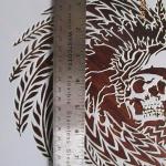 Skull with Native American Hedress Logo Stencil Template Reusable 10 mm Mylar Logo Arts and Crafts Material Scrapbooking for Airbrush Painting Drawing