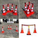 Retractable Traffic Cone Topper Tape - 32.8ft Barrier Warning Tape for Traffic & Pedestrian Safety, Ideal for Blocking Areas & Enhancing Safety Protocols
