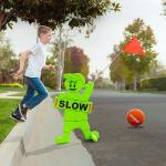GoSports Kids at Play Safety Sign for Street- High Visibility Slow Down Sign for Neighborhoods with Flag