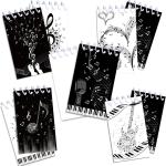 JOINFANXIN 24 Pack Musical Notes Mini Spiral Notebook, Black and White Piano Pocket Notebook for Classroom Students Rewards, 16 Pages Portable Office Meeting Supplies