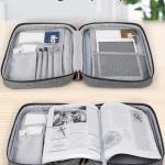 Bible Covers for Men, Bible Carrying Case with Pockets/Leather Handle, Multi-Functional Large Size Zippered Bible Bag, Great for Bible Study/Daily Use, Bible Case for Men (Gray)