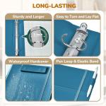 JoyCat 3 Ring Binder Clipboard with Storage,12.4"x10.2"Magnetic Clipboard Folder with 5 Expandable Folders,Refillable Lined Notep (11" x 8.5"),Ideal for School Office Nursing(Dark Blue)