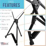 U.S. Art Supply Tabletop Easel for Painting - 15" to 21" justable Metal Painting Easel - Portable Art Easels for Display Table Stand - Holds Canvas, Whiteboards, Posters, Signs, Drawings