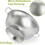 Colander Stainless Steel 3-Quart, Strainer for Kitchen Food, Dishwasher Safe