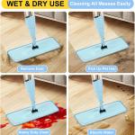 16.5 inch Reusable Mop Ps Microfiber Spray Mop Replacement Hes for Wet/Dry Mops Compatible with Bona Floor Care System (5 Pack)