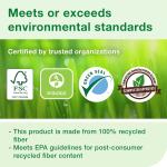 Tork Universal Hand Towel Roll White, Compatible with H21 Dispensers, 100% Recycled Fiber 6 Rolls x 800 Ft (RB8002)