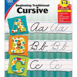 Carson Dellosa Gres 1-3 Beginning Tritional Cursive Handwriting Workbook, Writing Book With Dry Erase Number and Letter Tracing Activities, Classroom or Homeschool Curriculum