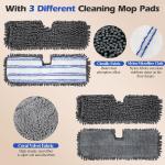 Two Sided Dust Mop Floor Cleaning System, MASTERTOP 360 Microfiber Mop with Stainless Steel Handle,Wet Dry Mop,Flat Flip Mops for Hardwood, Laminate, Vinyl, Tiles,4 Washable Mops Ps