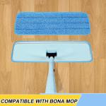 16.5 inch Reusable Mop Ps Microfiber Spray Mop Replacement Hes for Wet/Dry Mops Compatible with Bona Floor Care System (5 Pack)