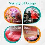 PlasticMill Heavy Duty Trash Bags - Red Garbage Bags - Plastic Waste Bags - Tall Trash Sacs, Trash Can Liners - 33-Gallon Large Kitchen Trash Bags, 1.5 Mil, 33"x39" (100-Count)