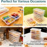 9 OZ Reusable Snack Containers with Lids & New Snack Containers,Snack Pack Containers,Small 3 Compartment Condiment Containers,Perfect for Snacks, Condiments, Meals Prep & On-the-Go (20 Sets)