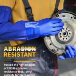 LANON 26" Elbow Length PVC Chemical Resistant Gloves, Heavy-Duty Long Rubber Gloves, Acid, Alkali & Oil Protection, Large