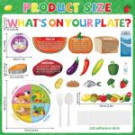 gisgfim My Plate Bulletin Board Decorations Fruit Vegetable Paper Cutouts Cafeteria Nutrition Bulletin Board Set for Back to School Classroom Office Home Wall Doors Decor Supplies