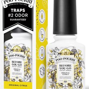 Poo-Pourri Before-You-Go Toilet Spray, Original Citrus, 2 Fl Oz, Up to 100 Uses, Bathroom Odor Deodorizer with Essential Oils for Home or Work, Travel Essentials, TSA Approved Size, Lemon Bergamot