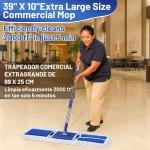 36" Commercial Dust Mop: Dry Dust Broom for Hardwood Floors Cleaning - 2 Reausable Mop Ps 59" Long Handle Heavy Duty Frame - Professional Cleaning Supplies for Hotel Warehouse School Janitor