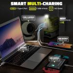 Real 200W Power Inverter Compatible with Ryobi 18V Battery, 18V to 110V-120V, Portable Phone Charger with USB Charger apter, 2 USB Ports & 1 Type-C & 1 AC Outlet (No Battery)