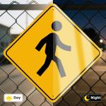 Pedestrian Crossing Sign 24 x 24 Inch Engineer-Gre Reflective Aluminum Traffic Signs Waterproof Rust-Free Ro Safety Signs for Outdoor Use