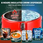 8 Gal Insulated Beverage Dispenser, Commercial Cold & Hot Drink Dispenser with 304 Stainless Steel Interior and Spout, Portable Water Jug for Camping, Party, Commercial Catering