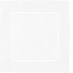 CleverDelights White Hemstitch 6" Cocktail Napkins - 12 Pack - 55/45 Linen Cotton Blend