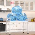 PUSDON Extendable Microwave Oven Rack, justable Microwave/Toaster Shelf Heavy Duty Stand Kitchen Counter Top Organizer(L15.7~23.6" xW12.6 xH18.9), 2-Tier with 3 Hooks, 160lbs Weight Capacity, White