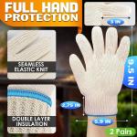 2 Pairs Heat Resistant Gloves for Grilling - 9.5 Inch Durable Aramid Oven Gloves with Fingers - Full Hand Protection, Functionality, Easy to Use, Multipurpose for Baking, Roasting, Frying, and More