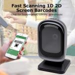 TEEMI Handsfree 2D QR Desktop Barcode Scanner, 1D Handheld Automatic Omnidirectional USB Reer CMOS Image Sensor, Wall Mountable Large Scanning Window Capture Screen Codes, TMSL-72