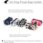 Organic Cotton Dog Poop Bag Holder for Leash Brass Hardware Waste Bag Dispenser Pet Waste Management Solution
