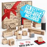 Teacher Stamps for Classroom Gring – Gring Stamp Set with Ink Ps – Fun, Clear, Durable Feedback Stamps for Teachers – School Supplies for Elementary & ESL – 16 Piece Set