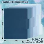 Whaline 24 Pack Dusty Blue File Folders Letter Size 6 Colors Grient Blue File Pockets with 1/3 Cut Tab for Home Office Classroom Supplies, 8.9 x 11.6 Inch