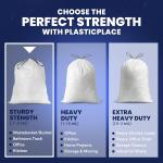 Plasticplace 4 Gallon White Drawstring Trash Bags, 200 Count (Pack of 1) – 0.7 Mil Leak-Proof Garbage Liners for Small Trash Can, Bathroom, Kitchen, Office, and Car Use