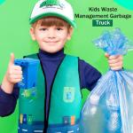 26 Pcs Kids Waste Management Costume Set Recycle Trash Vest Management Garbage Truck Toy Hat Gloves ID Card for Career Day Cosplay