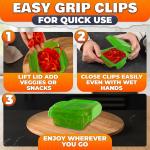 NADOBA 6 Pcs Lock Top Snack Containers with Lids – 4.6 Oz Stackable Mini Snack Box – Microwave and Dishwasher Safe, 2 Side Clips for Sauces, Pastes, Spres, Snacks | Kitchen, Travel, Office, Crafts