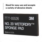 3M Wetordry Sponge P 20, 05526, 5-1/2 in x 2-3/4 in x 3/8 in, Flexible, Long Lasting, Automotive Sponge, Black