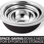 COOK WITH COLOR Stainless Steel Mixing Bowls Set - Nesting Bowls, 6 Pieces, Black