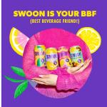 Swoon Ginger Lemone - Sugar Free Lemone, Low Carb, Keto & Paleo-Friendly, Gluten-Free - Zero Sugar Drinks Me with 100% Lemon Juice Concentrate & Sweetened by Monk Fruit, 12 Fl oz (Pack of 12)