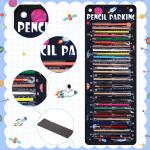 Sabary Pencil Parking Pocket Chart Pencil Dispenser Organizer Holder Nylon Fabric with Grommets and Magnetic Strip for Kids Teachers Classroom School Storage Supplies(Novel)