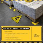 Mighty Line Pedestrian Traffic Crossing Walkway Floor Sign for Safety, Caution, Warning, Heavy-Duty, Peel and Stick, hesive, Industrial Quality, 24"