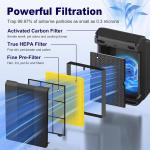 116130 Pet Care Filter Replacement Filter H for Winix 5500-2 AM80 Plasmawave Air Purifier, True HEPA Filter and Activated Carbon Filter Combo Pack, 2 Set