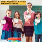 50Pcs Teacher Mail Notes to Parents, Happy Mail from Teacher, Brag Cards for Students Behavior Classroom Must Haves to Send Home for Preschool Kindergarten Elementary School Supplies (Apple)
