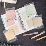 BRYTEFY Pastel Transparent Sticky Notes, Set of 4 Ps 3''x3” Clear Sticky Tabs, Translucent Page Flags Book Markers Stickers, Planner Accessories, Bible Journaling Study Office School Supplies