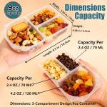 9 OZ Reusable Snack Containers with Lids & New Snack Containers,Snack Pack Containers,Small 3 Compartment Condiment Containers,Perfect for Snacks, Condiments, Meals Prep & On-the-Go (20 Sets)