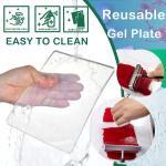 Reusable Gel Printing Plate Kit- 8" X 10" Gel Plate with Acrylic Paint, Printing Paper, Stencil, Storage Box, Rubber Roller, Baren, Easy Clean Plate,DIY Printmaking for Art Card Making, Scrapbooking
