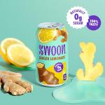 Swoon Ginger Lemone - Sugar Free Lemone, Low Carb, Keto & Paleo-Friendly, Gluten-Free - Zero Sugar Drinks Me with 100% Lemon Juice Concentrate & Sweetened by Monk Fruit, 12 Fl oz (Pack of 12)