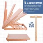 U.S. Art Supply Large 20-1/2" x 17" Wooden Drawing Board, justable Table Top Easel for Painting and Drawing - Drafting Board with T-Square, Pencil Ledge